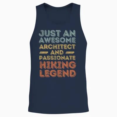 Architect Hiking Legend Retro Unisex Tank Top - Navy