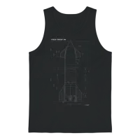 Spacex Starship Sn8 Blueprint Unisex Tank Top - Black – 1