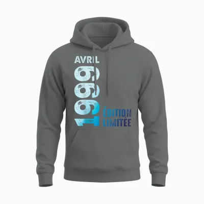 Limited Edition April 1999 Birthday Gift 1999 T-Shirt, Black, S Unisex Hoodie - Graphite Heather
