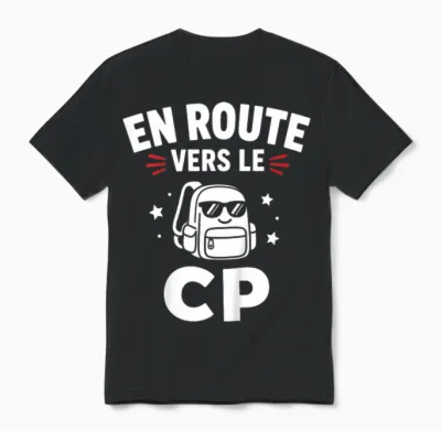Enfant Humour école élève Rentrée Des Classes En Route Vers Le Cp Unisex T-Shirt - Black