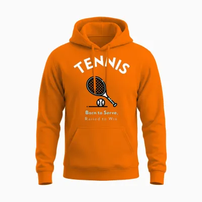 Tennis: Born to Serve, Raised to Win. Unisex Hoodie - Safety Orange