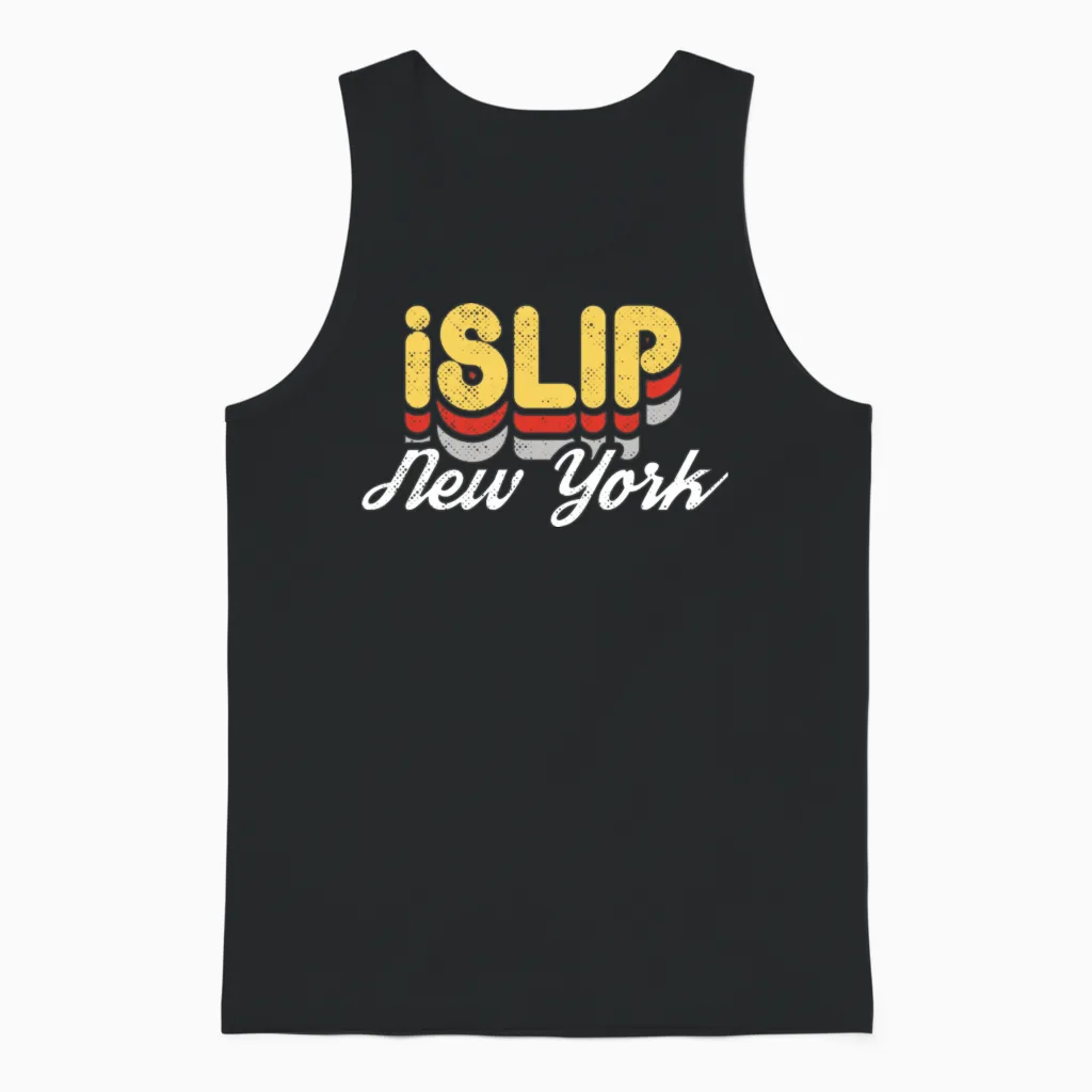 Retro Islip New York Unisex Tank Top - Black