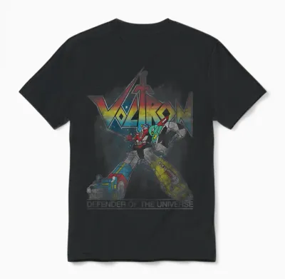 Voltron Retro Defender Rainbow Graphic Unisex T-Shirt - Black
