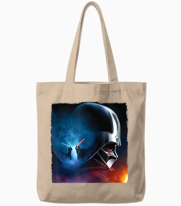 Star Wars Obi-Wan Kenobi vs Darth Vader T-Shirt, Black Tote Bags in Natural