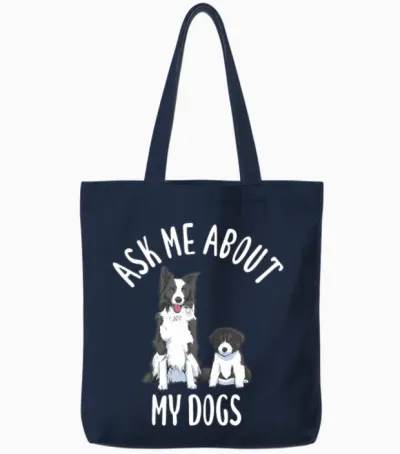 Dog Pet Dog Mom Dog Lover Tote Bags - Navy