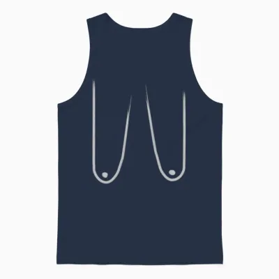 Funny Woman Boobs Grandma Breast Titties Nipple Unisex Tank Top - Navy