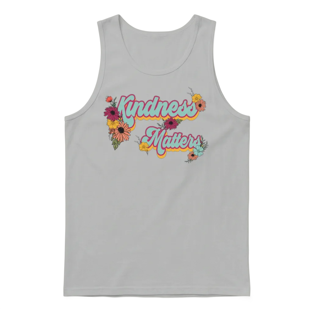 Kindness Matters Retro Unisex Tank Top - Ash