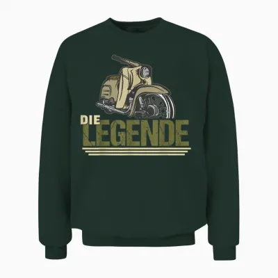 Die Legende Ddr Schwalbe Kr51 Simson Mofa Moped Unisex Sweatshirt - Forest
