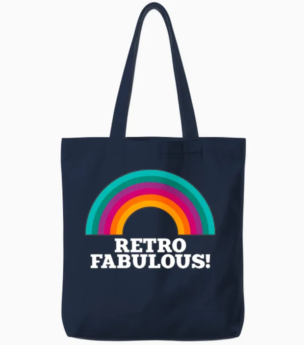 Retro Tote Bags in Navy