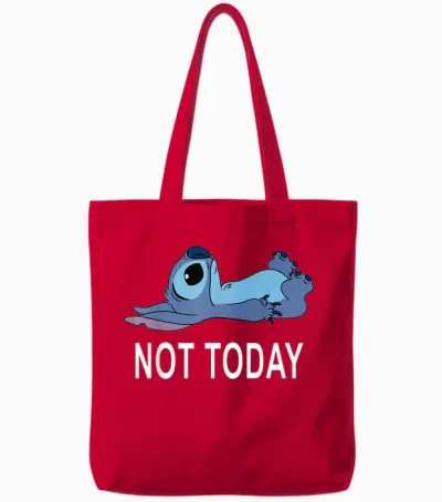Disney Lilo & Stitch Not Today Stitch Tote Bags - Red