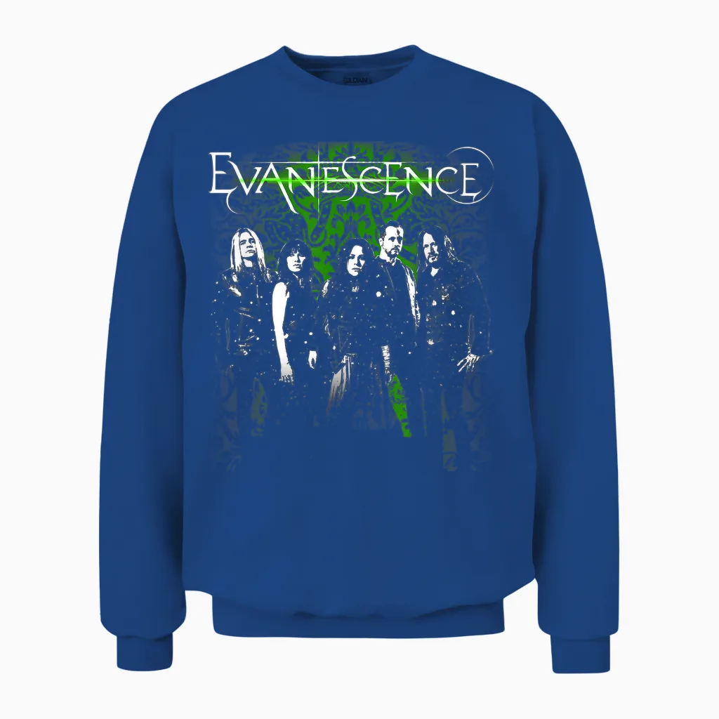 Evanescence Band Photo Green Unisex Sweatshirt in Royal