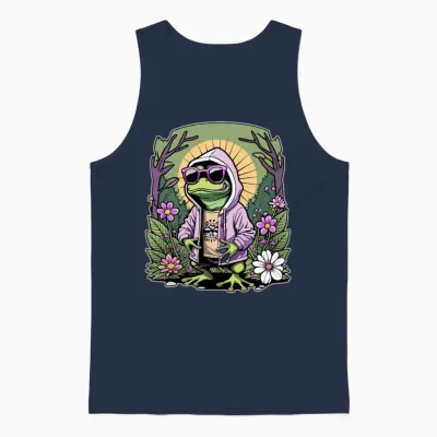 Rapper Frog Unisex Tank Top - Navy