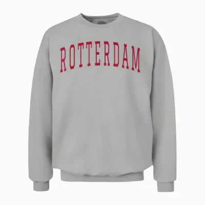Rotterdam New York Souvenir College Style Roter Text Unisex Sweatshirt - Ash