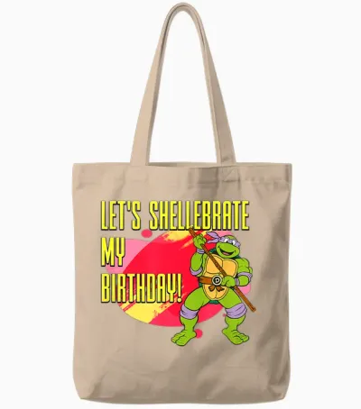 Donatello - Let's Shellebrate My Birthday! Tote Bags - Natural