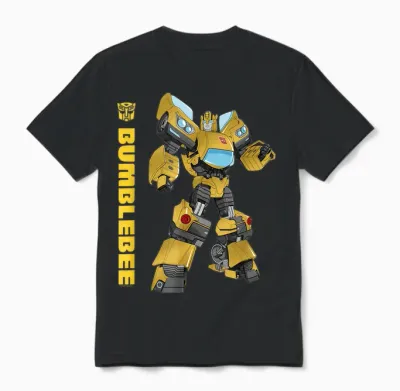 Transformers Bumblebee Autobots Epic Pose Portrait T-Shirt, Black Unisex T-Shirt - Black