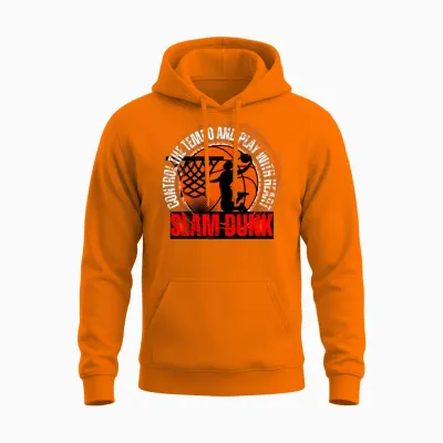 Basketball Slam Dunk Unisex Hoodie - Safety Orange