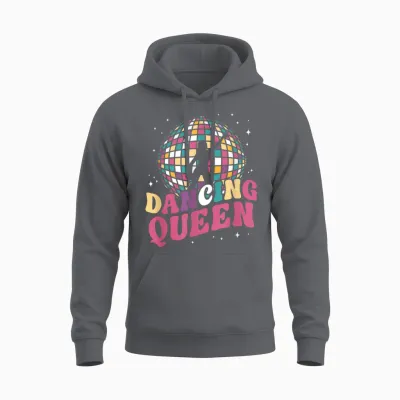 Dancing Queen - Party Girl - 90s 80s Women's T-Shirt, Black Unisex Hoodie - Charcoal