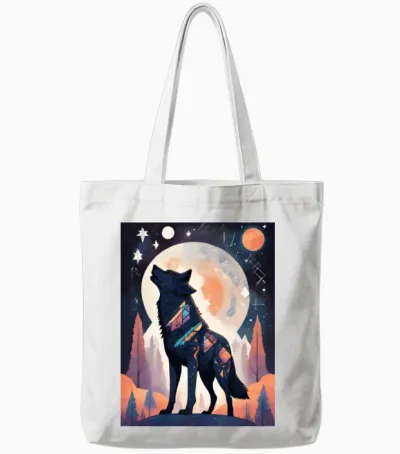 Dreamy Fox Constellation Tote Bags - White