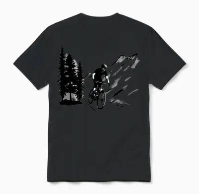 Mountain Biking, Mountain Bike Unisex T-Shirt - Black