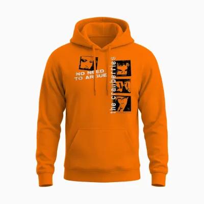 The Cranberries World Tour Patch and Photo Collage Band Unisex Hoodie - Safety Orange