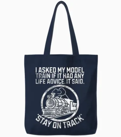 Model Railroading Railroader Railroad Tote Bags - Navy