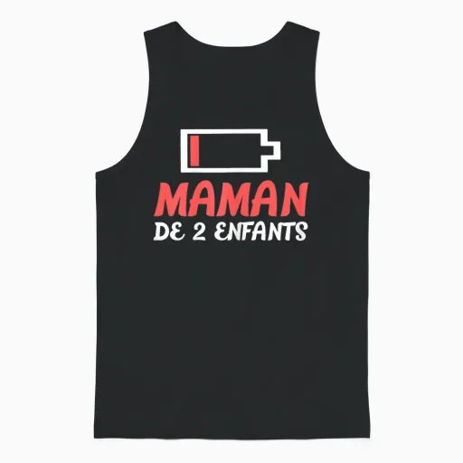 Mom of 2 Kids Funny Cute Mother's Day Gift Unisex Tank Top - Black