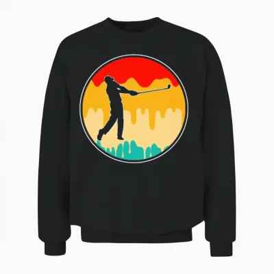 Golf Retro Unisex Sweatshirt - Black