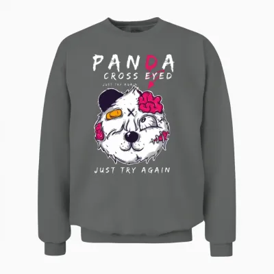 Panda for Black Unisex Sweatshirt - Graphite Heather