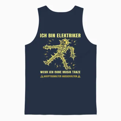 Ich Bin Elektriker Wenn Ich Ohne Musik Tanze Hauptschalter Unisex Tank Top - Navy