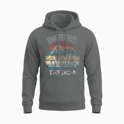 Retro Defund the Hoa Unisex Hoodie - Graphite Heather