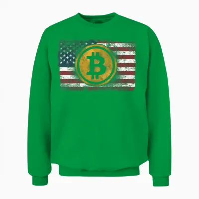 Bitcoin Crypto Usa American Unisex Sweatshirt - Irish Green