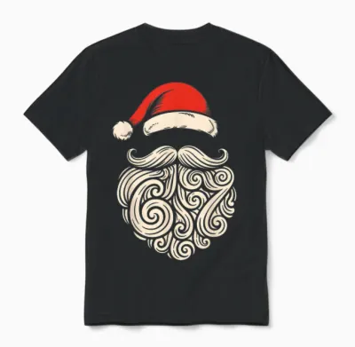 6 7 Christmas 67 Santa Six Seven Christmas Boys Teens Unisex T-Shirt - Black