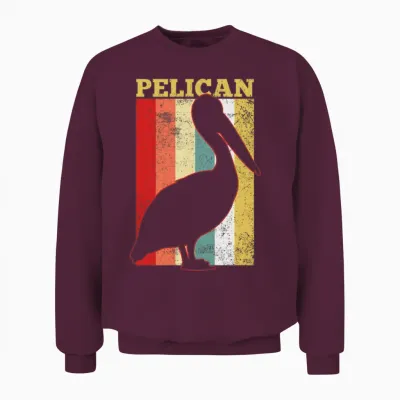 Pelican Waterbird Retro Vintage Unisex Sweatshirt - Maroon