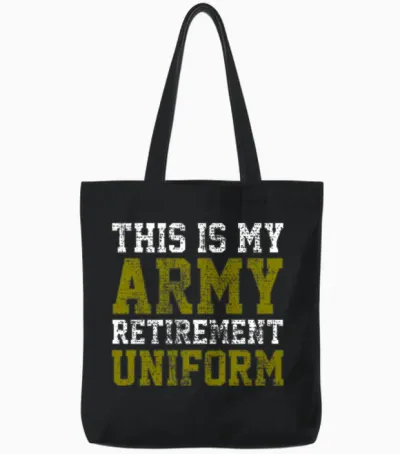 Army Veterans Retirement Uniform Tote Bags - Black