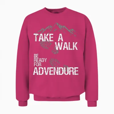 Hiking Hike Take a Walk Vintage Unisex Sweatshirt - Heliconia