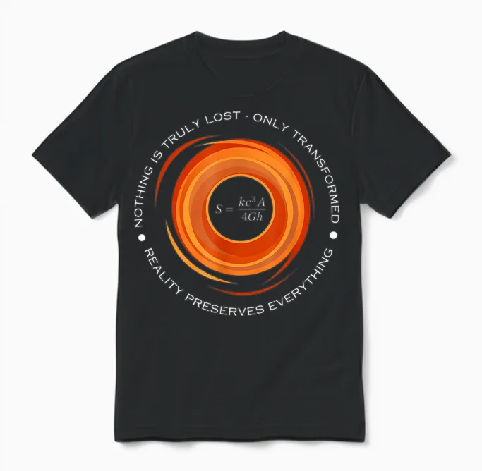 Black Hole Thermodynamics, Physical Equation Quote Entropy Unisex T-Shirt in Black
