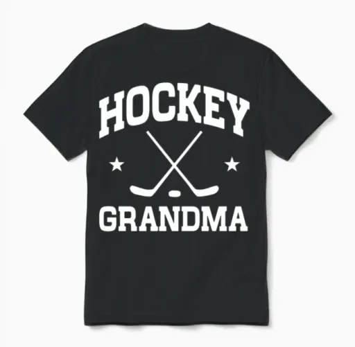 Hockey Grandma Unisex T-Shirt in Black