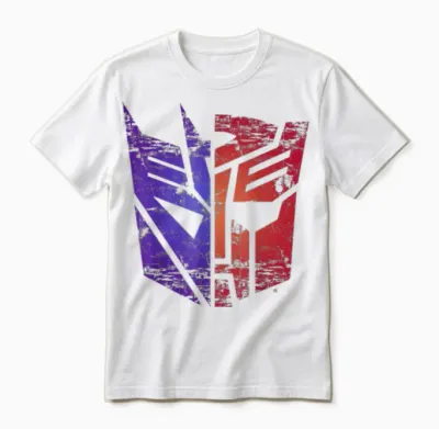 Transformers Decepticon Autobot Split Logo T-Shirt, Black, S Unisex T-Shirt - White