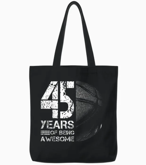 45e Anniversaire Homme Basketteur Basket-Ball 45 Ans Tote Bags in Black