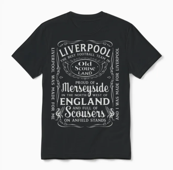 Liverpool the Best Team in Old Scouse Land Unisex T-Shirt in Black