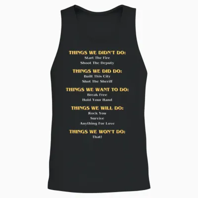 Funny Music Lyrics Things Unisex Tank Top - Black