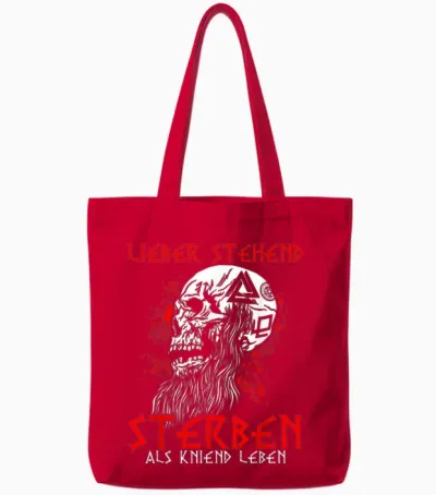 Lieber Stehend Sterben Als Kniend Leben Punk Rock Biker Tote Bags - Red