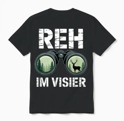 Reh Im Visier Hirsch Jäger Jagd Jagen Unisex T-Shirt - Black