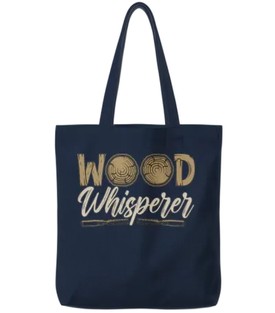 Woodturning Wood Whisperer Craftsmen Woodturner Tote Bags - Navy