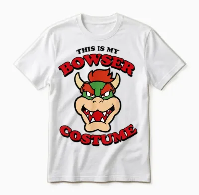 Nintendo Super Mario Bowser Costume Graphic Unisex T-Shirt - White