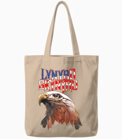 Lynyrd Skynyrd Americana Eagle Free Bird Retro Rock Us-Flagge Tote Bags - Natural