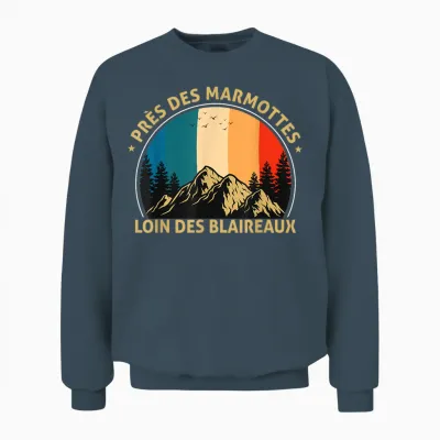Close to the Marmots Away from the Badger Quote Forest Mountain Unisex Sweatshirt - Dark Heather
