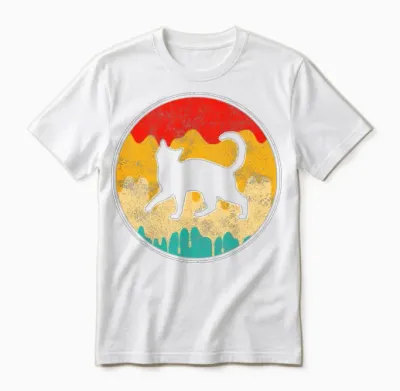 Cat Retro Unisex T-Shirt - White