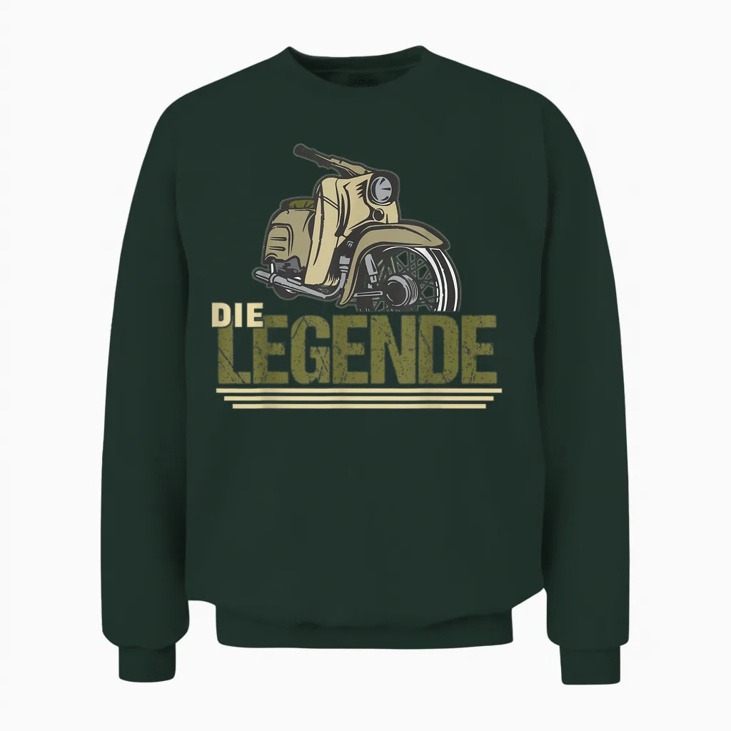 Die Legende Ddr Schwalbe Kr51 Simson Mofa Moped Unisex Sweatshirt in Forest