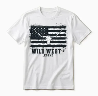 Wild West Legend | Western Country Cowboy Men's T-Shirt, White Unisex T-Shirt - White